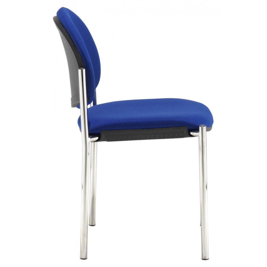 Coda Fabric Stackable Visitor 4 Leg Chrome Chair